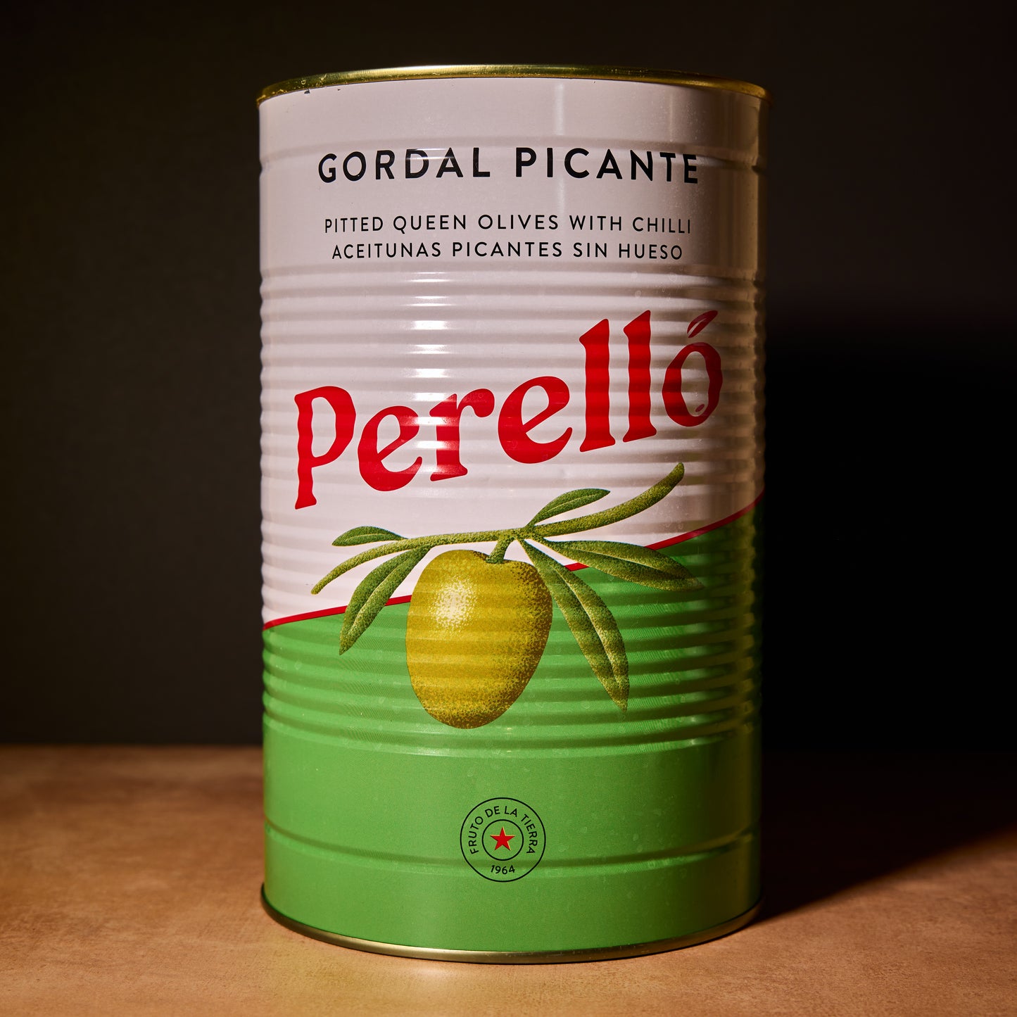 Perello 4.15Kg Gordal Olives.Picante(Catering Tin) 2kg(Net Drained) Olives&Oils(O&O)