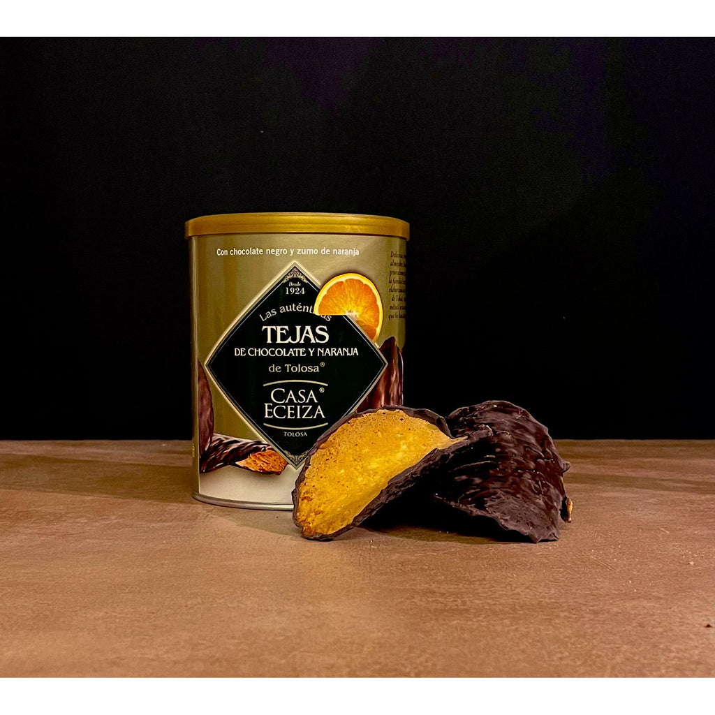 Tejas de Tolosa.(Chocolate &Orange) 180g Tin Olives&Oils(O&O)