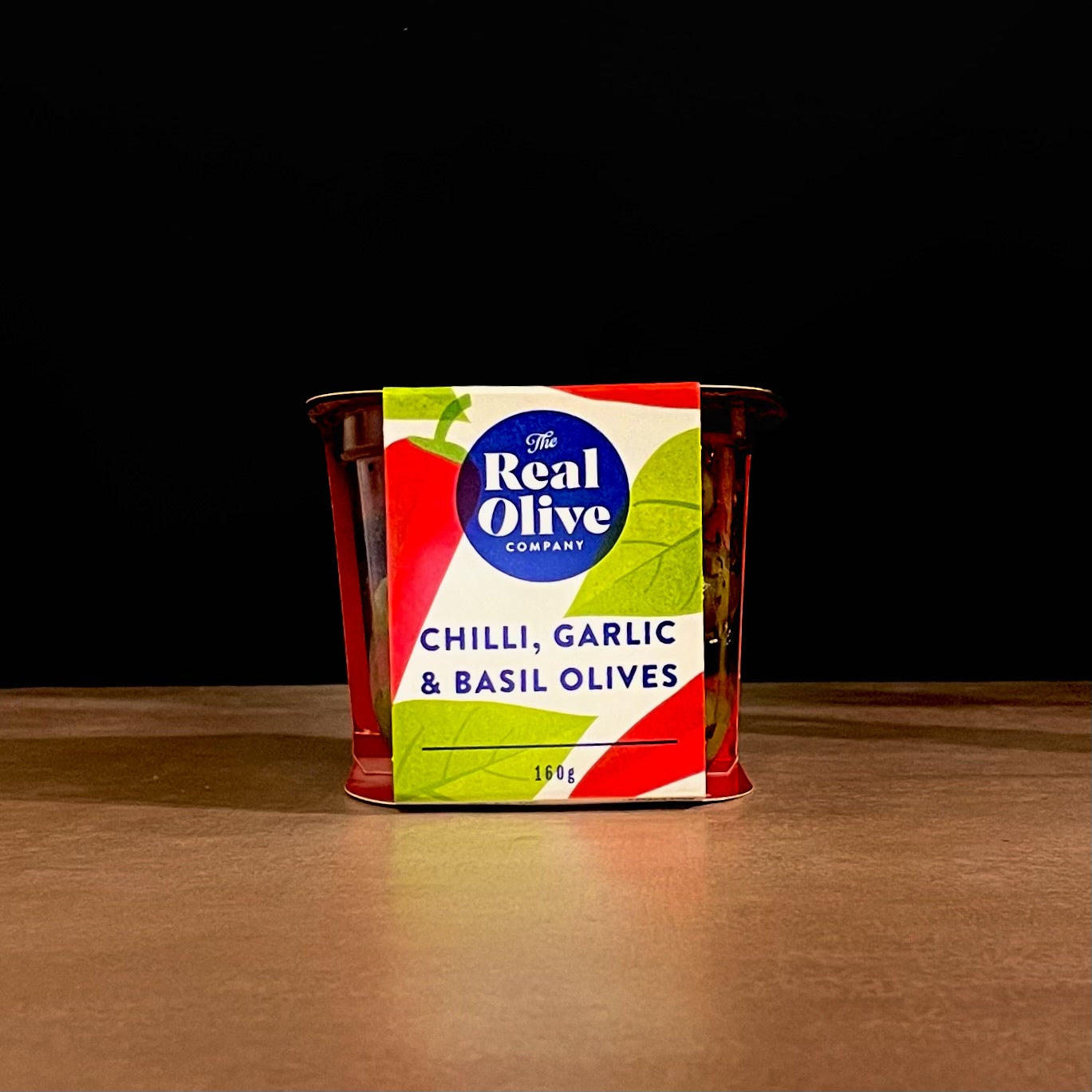 Pitted Olives with Chilli Garlic & Basil 160g Olives&Oils(O&O)