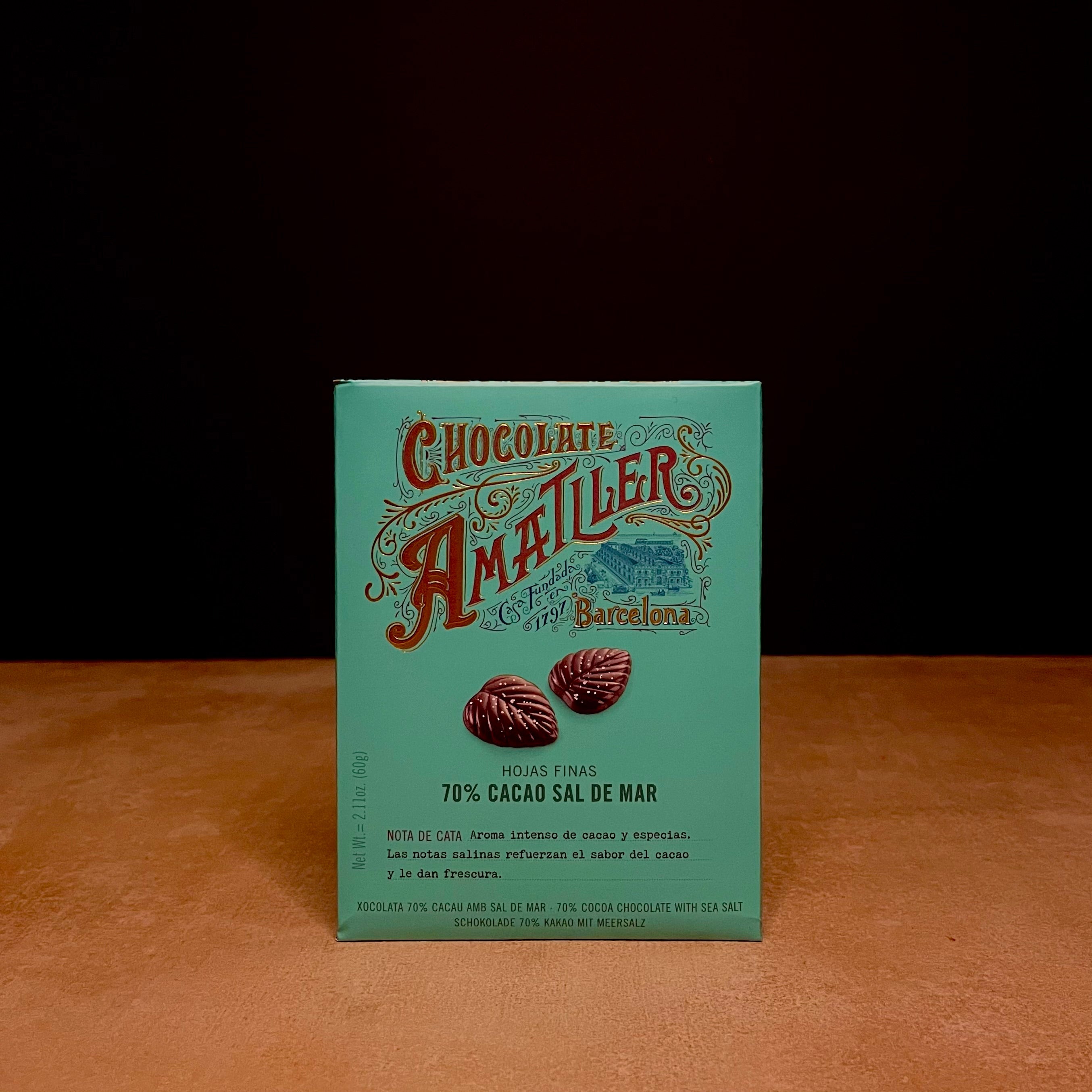 Amatller Salted Dark Chocolate Leaves 60g Olives&Oils