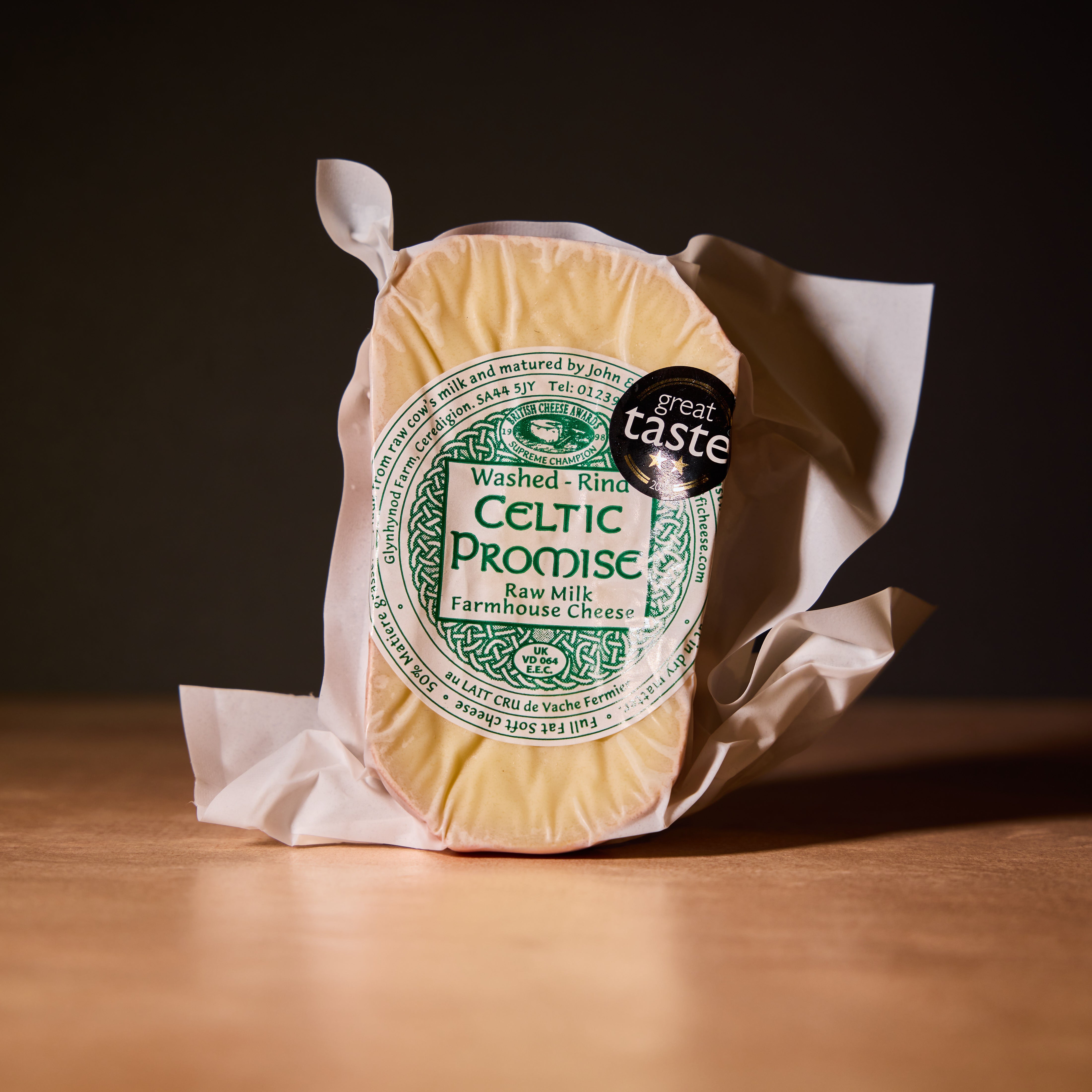Celtic Promise Welsh washed-rind cheese, half wheel