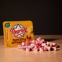 Negroni smoked pancetta cubes, alternative view