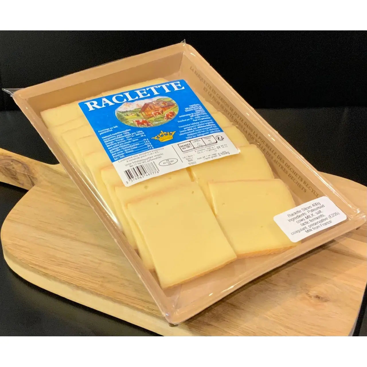 Sliced raclette cheese, 400g